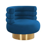 TOV Naomi Navy Velvet Swivel Chair