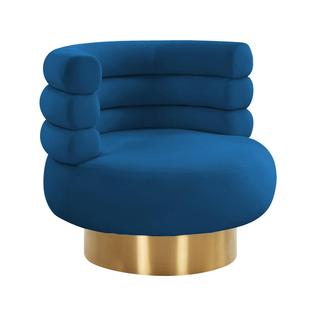TOV Naomi Navy Velvet Swivel Chair