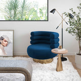 TOV Naomi Navy Velvet Swivel Chair