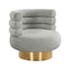 TOV Naomi Grey Velvet Swivel Chair