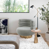 TOV Naomi Grey Velvet Swivel Chair