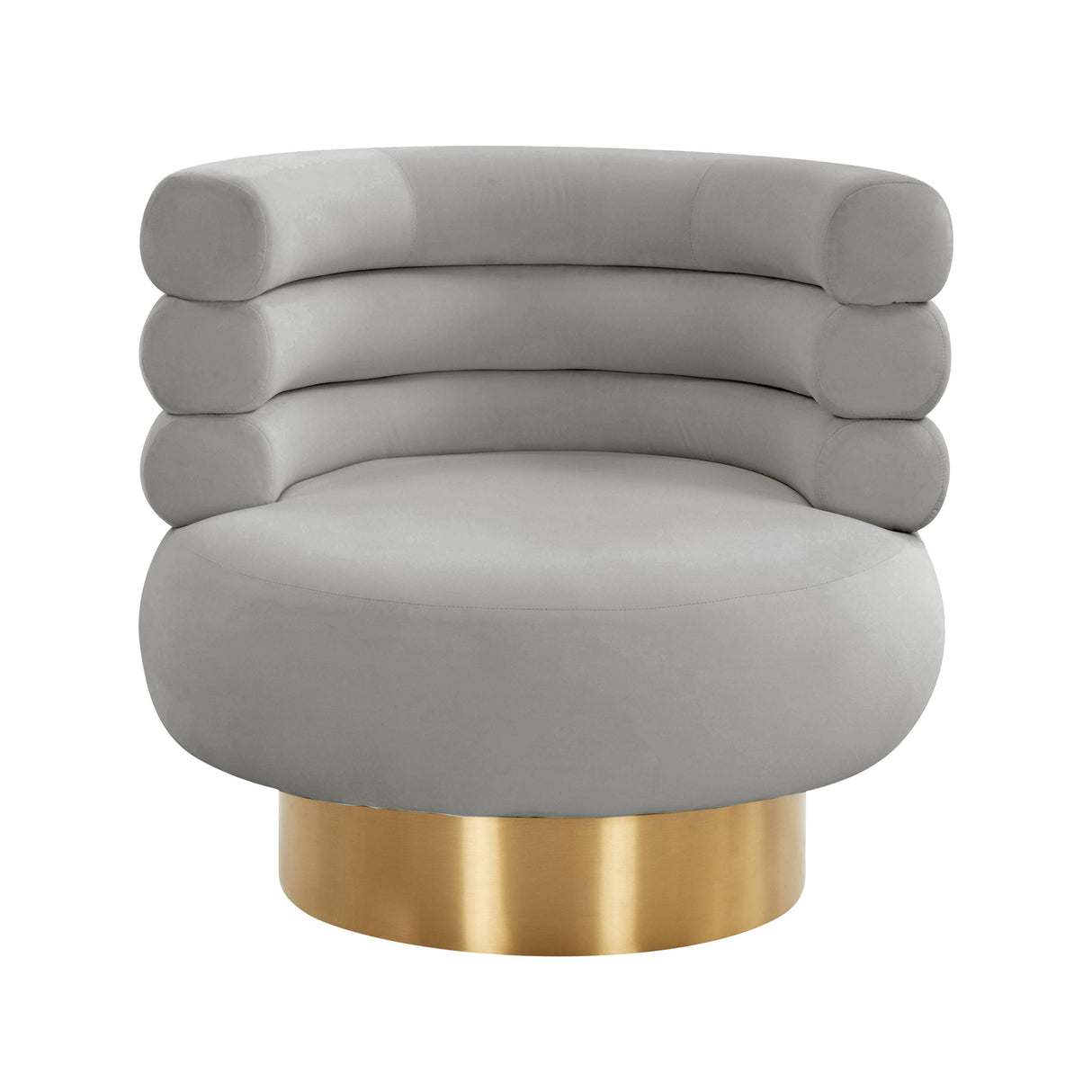 TOV Naomi Grey Velvet Swivel Chair