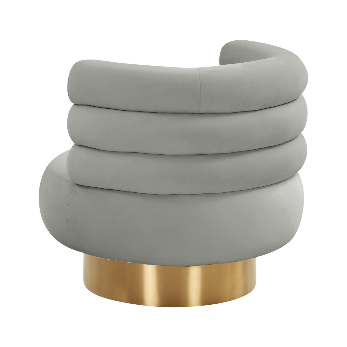 TOV Naomi Grey Velvet Swivel Chair