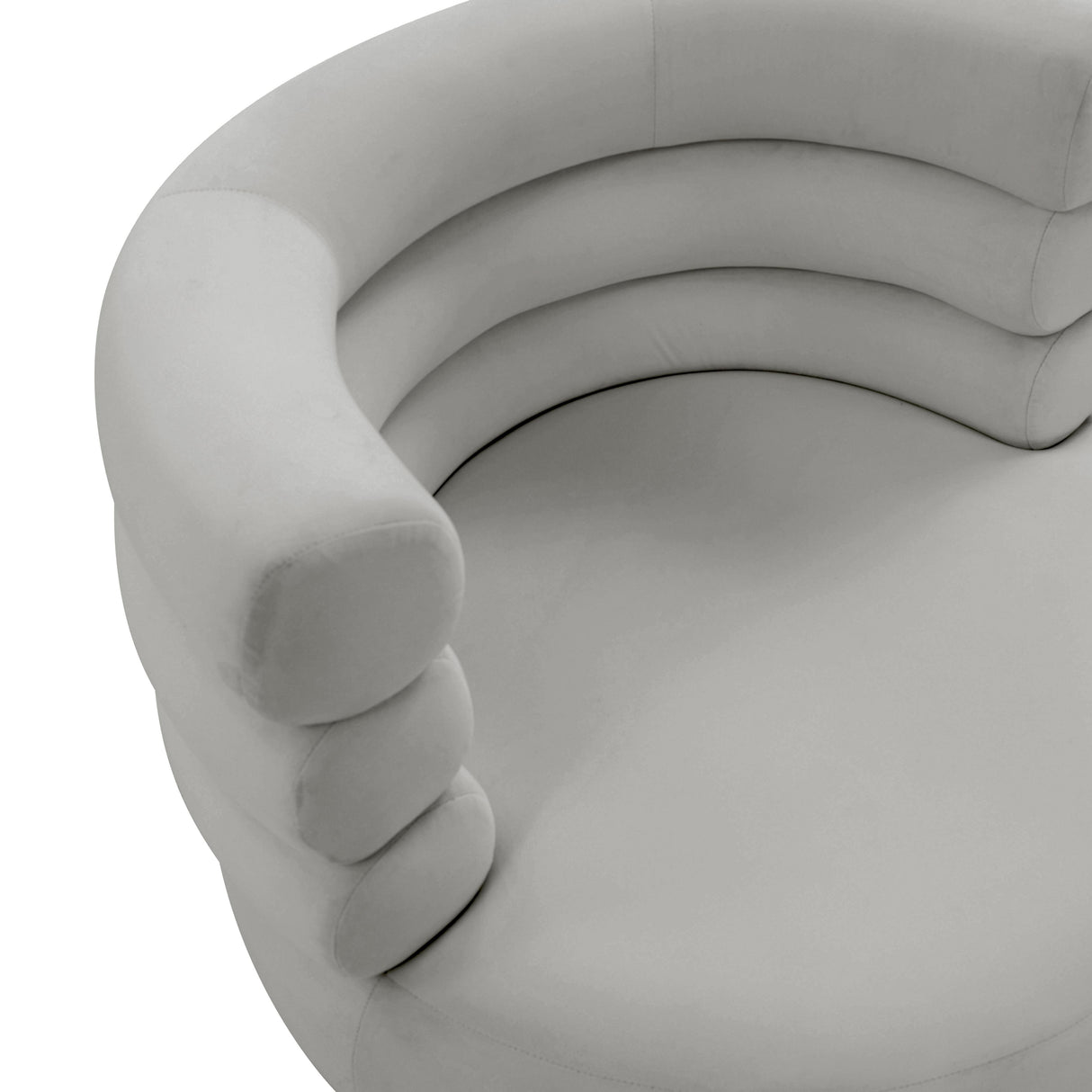 TOV Naomi Grey Velvet Swivel Chair