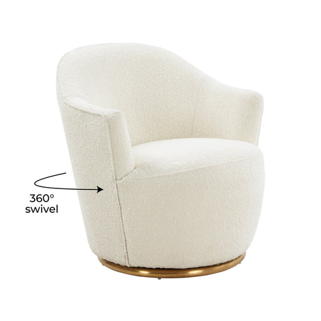 TOV Skyla Boucle Swivel Chair
