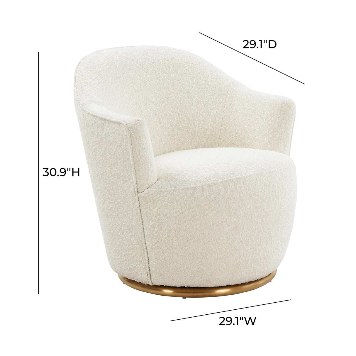 TOV Skyla Boucle Swivel Chair