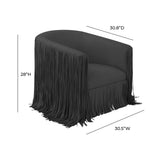 TOV Shag Me Black Performance Vegan Leather Swivel Chair