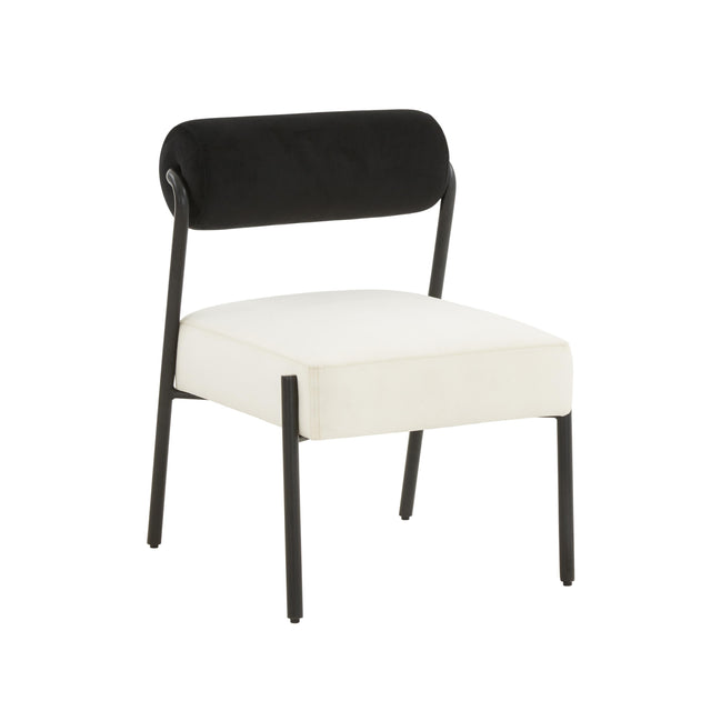 TOV Jolene Cream Velvet Accent Chair