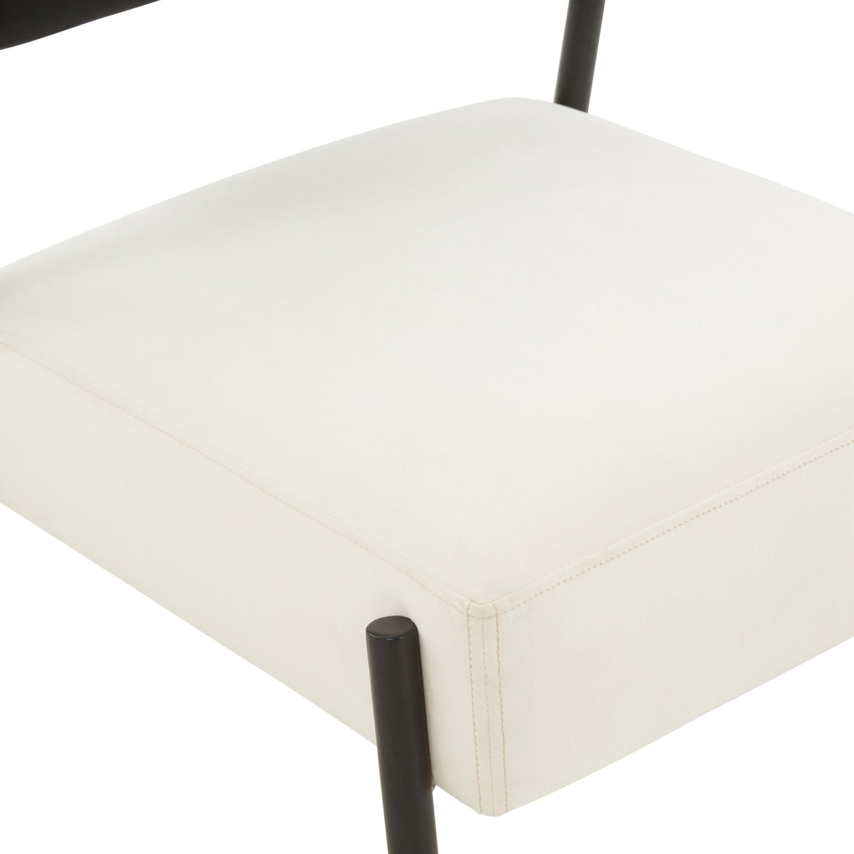 TOV Jolene Cream Velvet Accent Chair