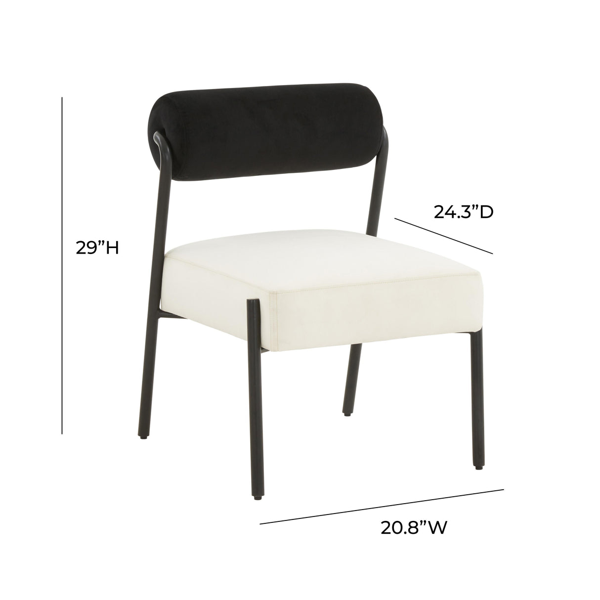 TOV Jolene Cream Velvet Accent Chair