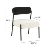 TOV Jolene Cream Velvet Accent Chair