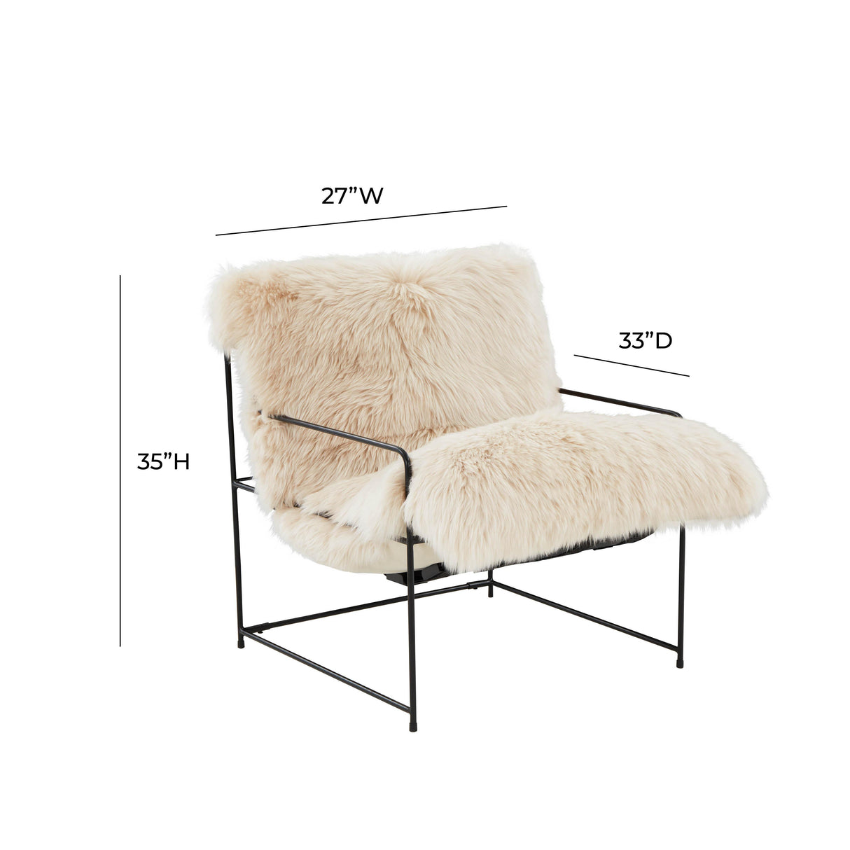 TOV Kimi Natural Genuine Sheepskin Chair