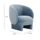 TOV Kiki Blue Stone Velvet Accent Chair
