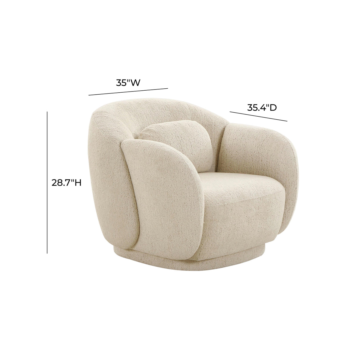 TOV Misty Cream Boucle Accent Chair