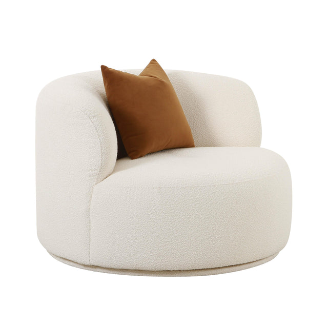 TOV Fickle Cream Boucle Swivel Chair