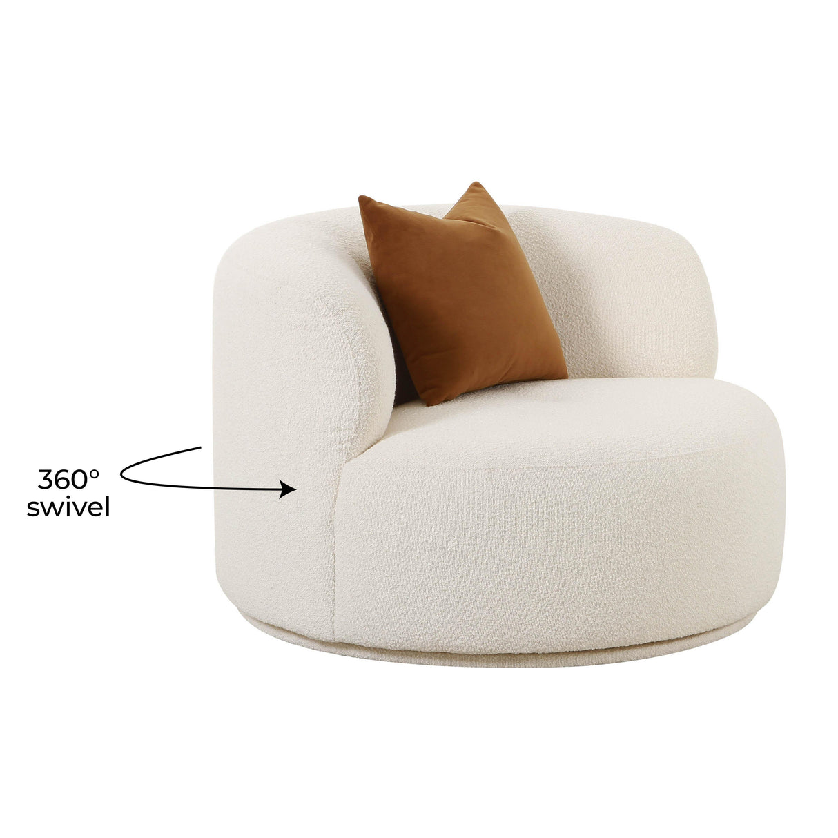 TOV Fickle Cream Boucle Swivel Chair