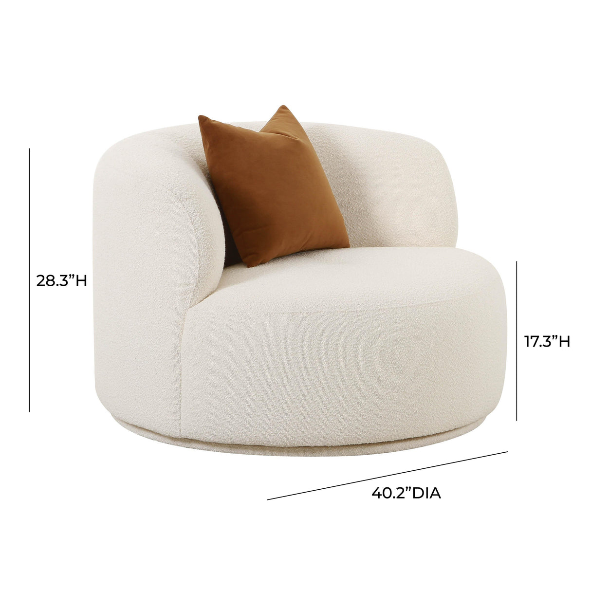 TOV Fickle Cream Boucle Swivel Chair