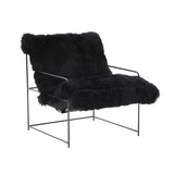 TOV Kimi Black Genuine Sheepskin Chair