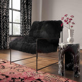 TOV Kimi Black Genuine Sheepskin Chair