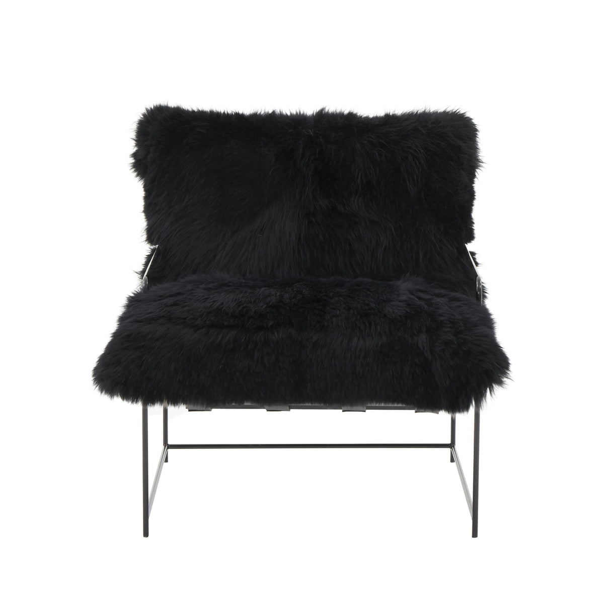 TOV Kimi Black Genuine Sheepskin Chair