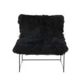 TOV Kimi Black Genuine Sheepskin Chair