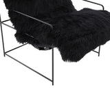 TOV Kimi Black Genuine Sheepskin Chair