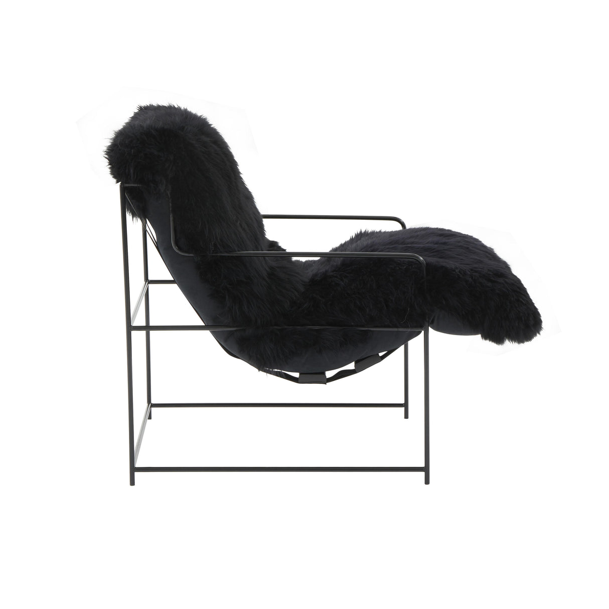 TOV Kimi Black Genuine Sheepskin Chair