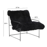 TOV Kimi Black Genuine Sheepskin Chair