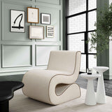 TOV Senna Cream Basketweave Accent Chair