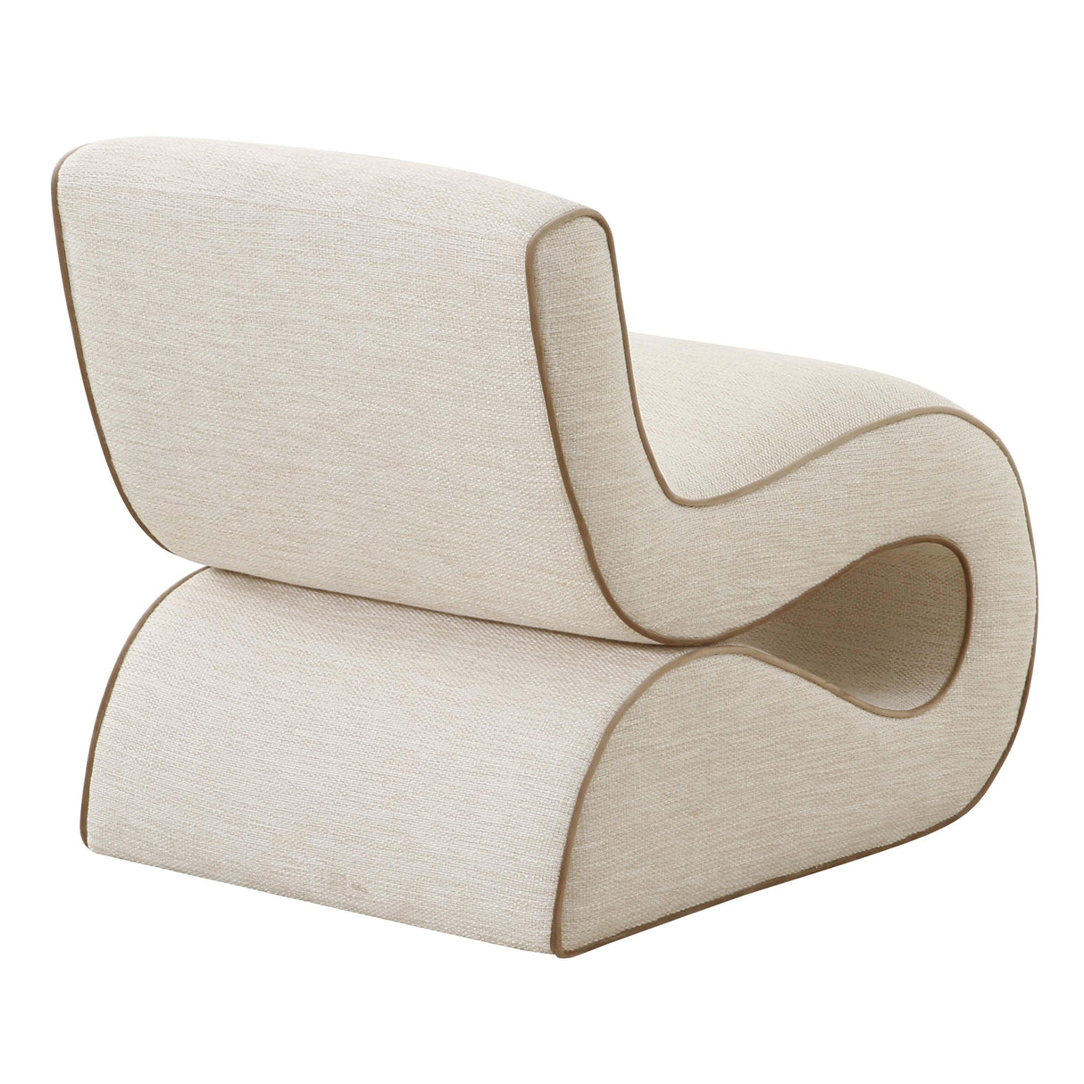 TOV Senna Cream Basketweave Accent Chair