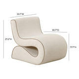 TOV Senna Cream Basketweave Accent Chair