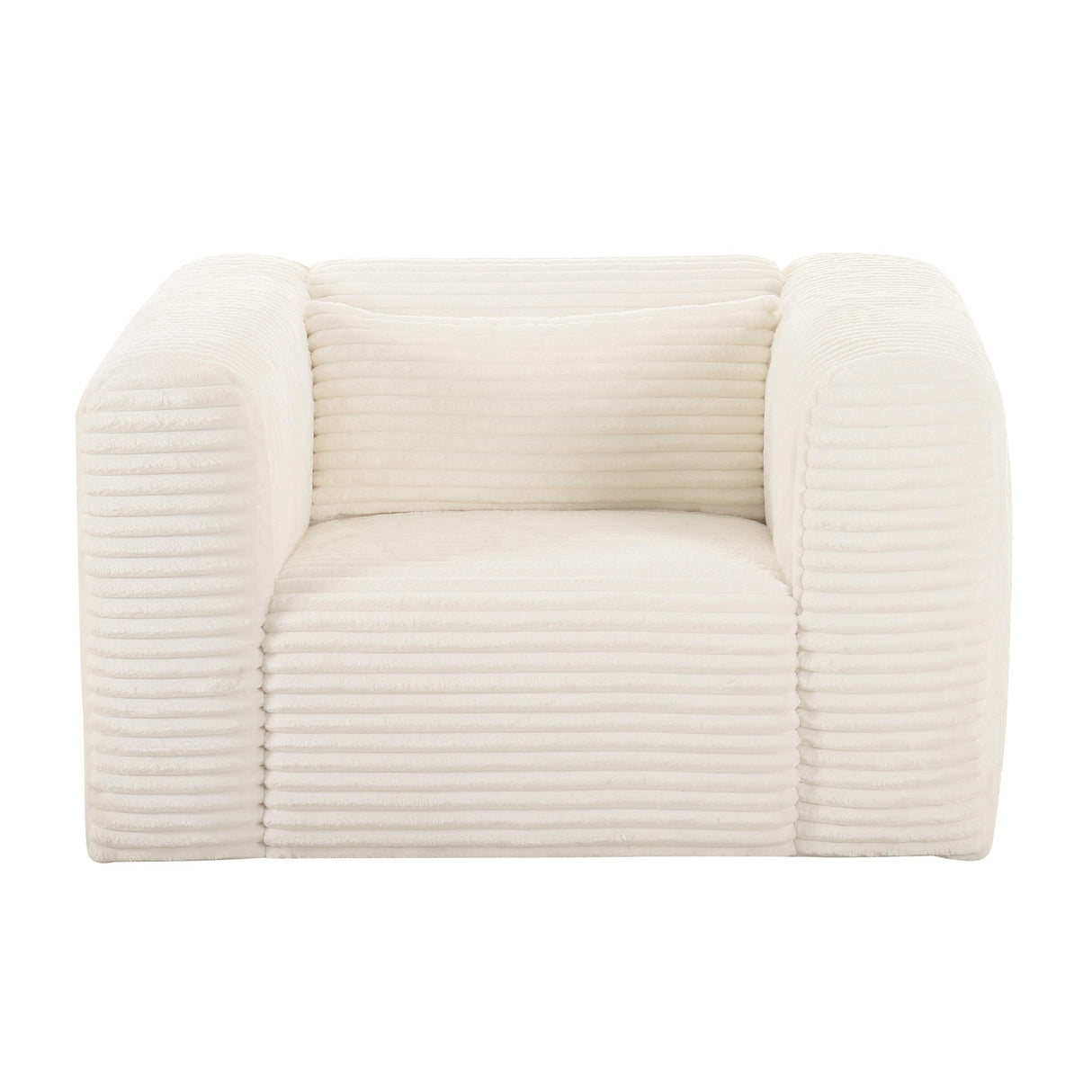 TOV Tarra Fluffy Oversized Cream Corduroy Armchair