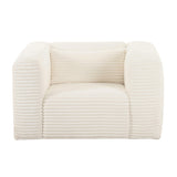 TOV Tarra Fluffy Oversized Cream Corduroy Armchair