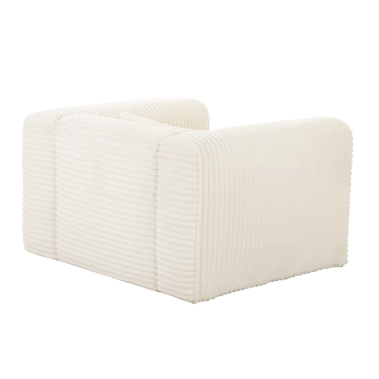 TOV Tarra Fluffy Oversized Cream Corduroy Armchair