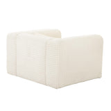 TOV Tarra Fluffy Oversized Cream Corduroy Armchair