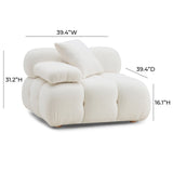 TOV Calliope Cream Vegan Shearling Modular Corner Chair