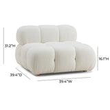 TOV Calliope Cream Vegan Shearling Modular Armless Chair