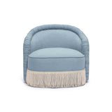 TOV Pamela Faded Blue Recycled Fabric Tassel Lounge Chair