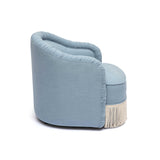 TOV Pamela Faded Blue Recycled Fabric Tassel Lounge Chair