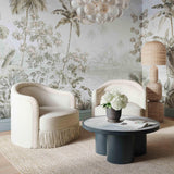 TOV Pamela Cream Boucle Tassel Lounge Chair