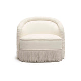 TOV Pamela Cream Boucle Tassel Lounge Chair