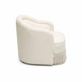 TOV Pamela Cream Boucle Tassel Lounge Chair