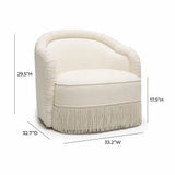 TOV Pamela Cream Boucle Tassel Lounge Chair