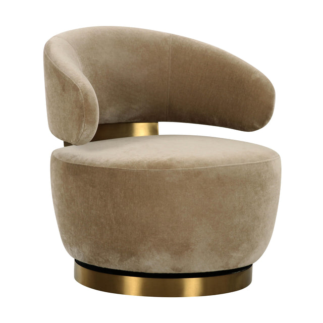 TOV Austin Oat Recycled Fabric Swivel Chair