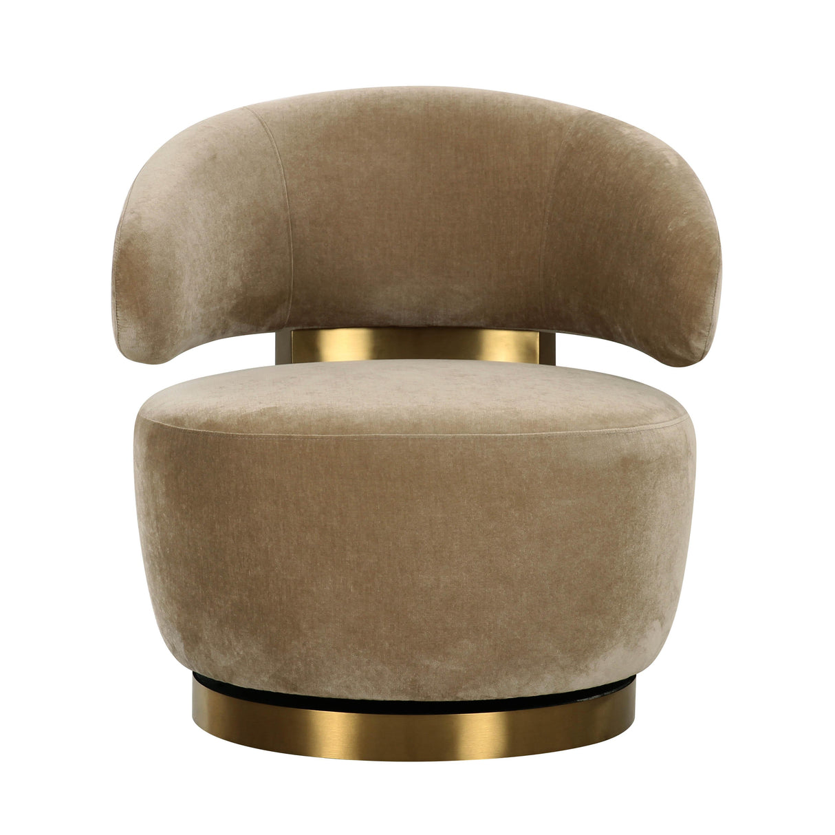 TOV Austin Oat Recycled Fabric Swivel Chair