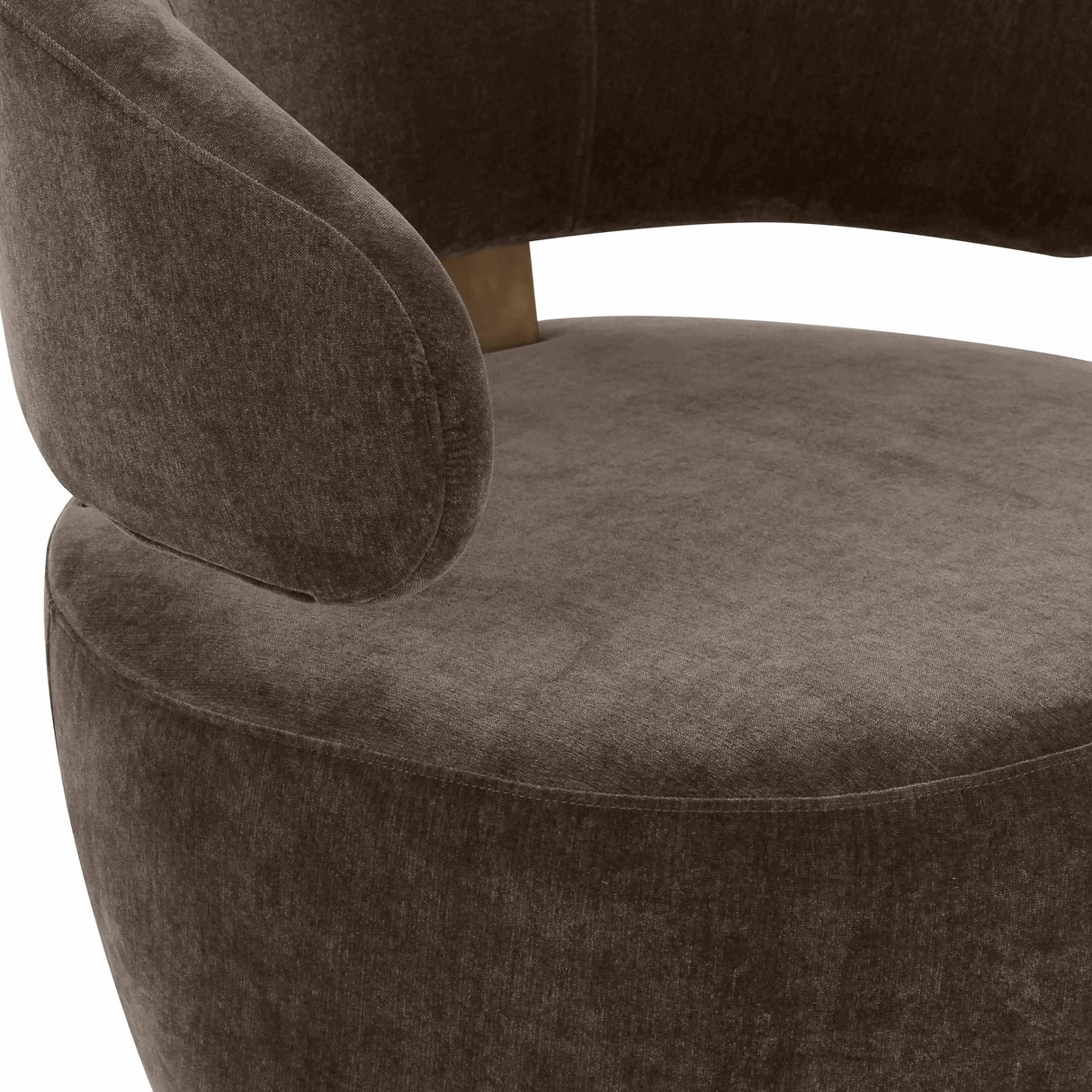 TOV Austin Chocolate Brown Recycled Fabric Swivel Chair