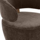 TOV Austin Chocolate Brown Recycled Fabric Swivel Chair