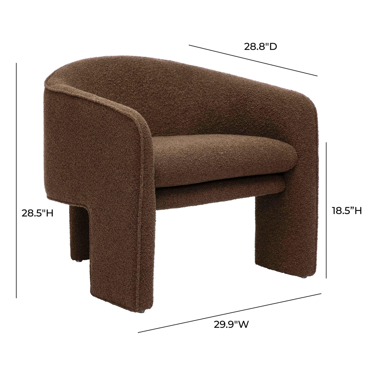 TOV Marla Chocolate Brown Boucle Accent Chair