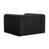 TOV Tarra Fluffy Oversized Black Corduroy Armchair