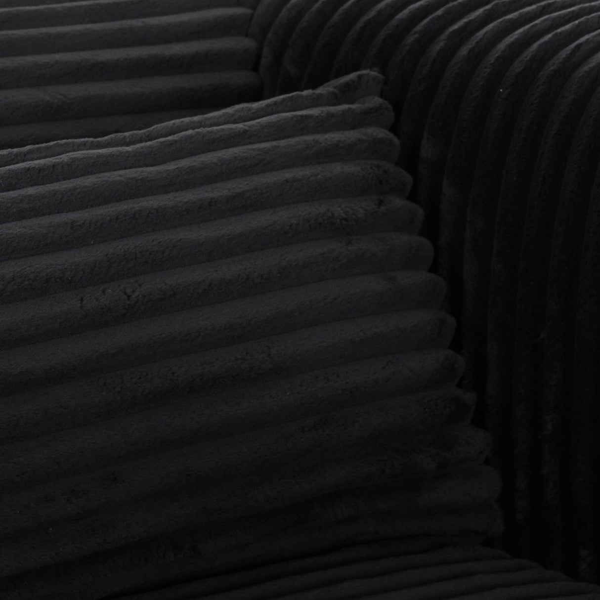 TOV Tarra Fluffy Oversized Black Corduroy Armchair